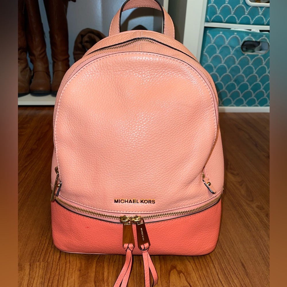 Michael Kors Rhea Medium Color-Block Logo Backpack